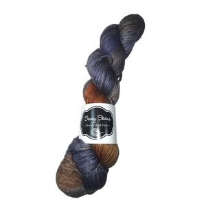 New Savvy Skeins Elite Silk Merino Yarn Harvest Moon Blue Orange Fingering Wt.